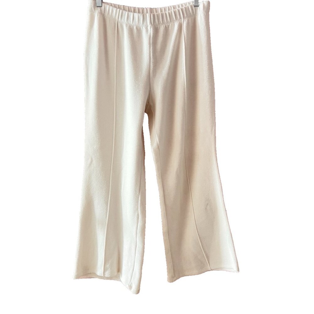 EDAS Size 16 Sweat Pants Winter White Upscale Made In Italy 32”x 29”L Casual